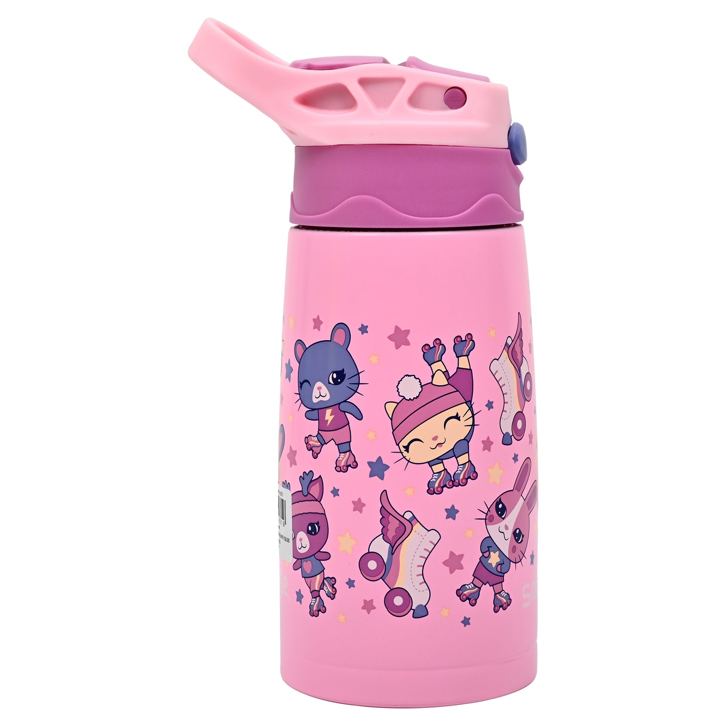 Smiggle Junior Stainless Steel Flip Drink Bottle 400ml – PINK BEAR