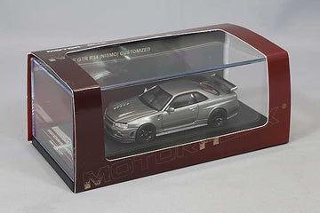 Motorhelix Nissan GT-R R34 Nismo CRS Gunmetal Grey 1:64 Diecast Model Car