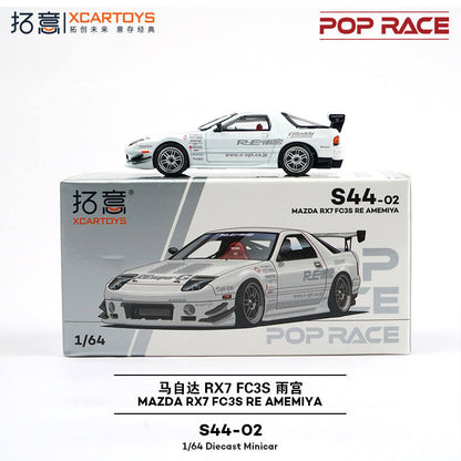 XCARTOYS POPRACE 1:64 MAZDA RX7 FC3S RE AMEMIYA S44-02 Alloy Car Diecast