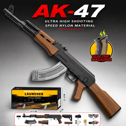 HDGUNS AK47 Style Full-Size Electric Gel Blaster Toy – Nylon Body