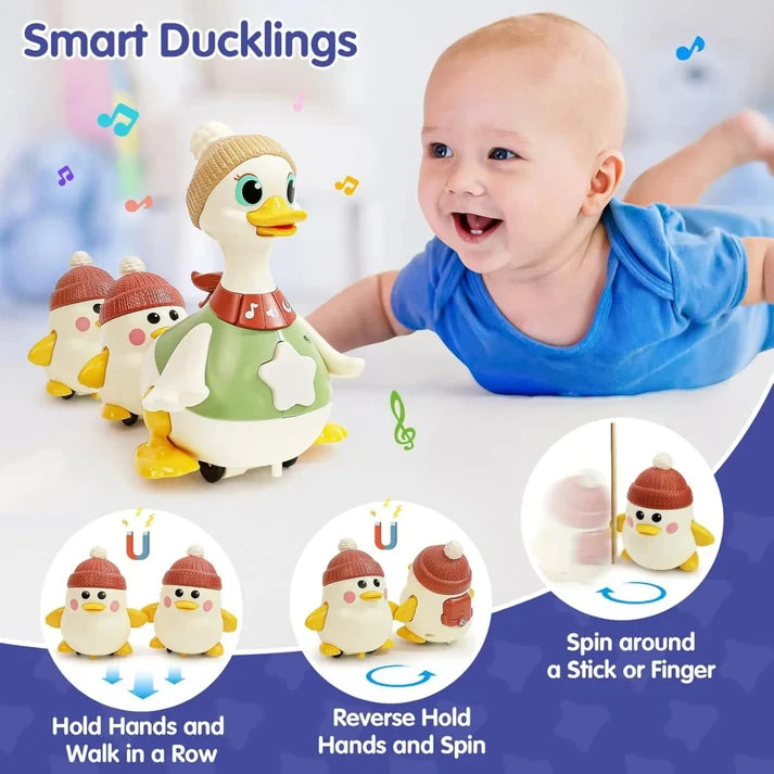 Hola HE9987 Waddling Duck Family With 2 Baby Duck For 6M+ Ages