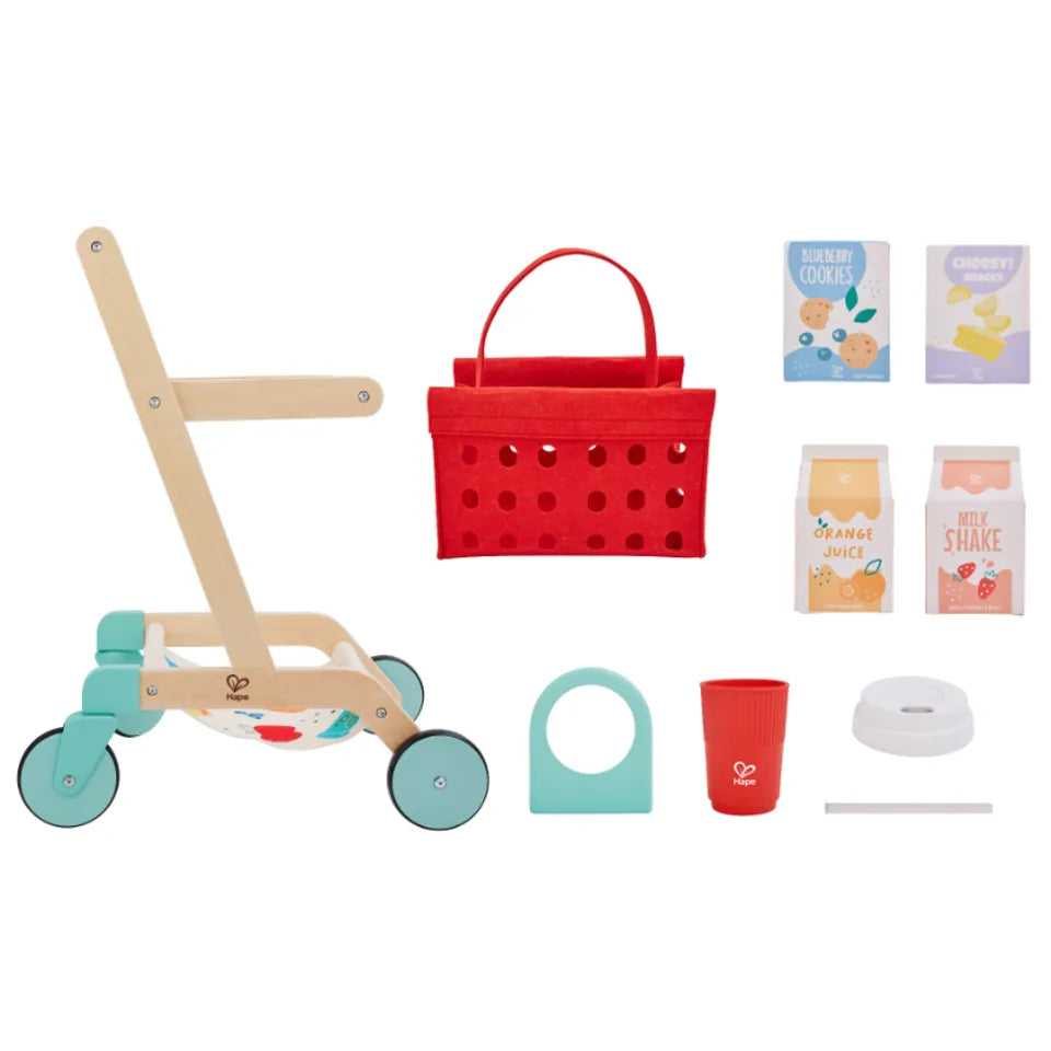 Hape Little Shopper's Cart & Basket Suitable for Age 3+ Years