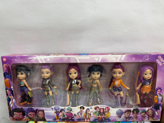 K-Pop Demon Hunters Anime-Style 6-Figure Set – Fantasy Warrior Characters Collectible Pack