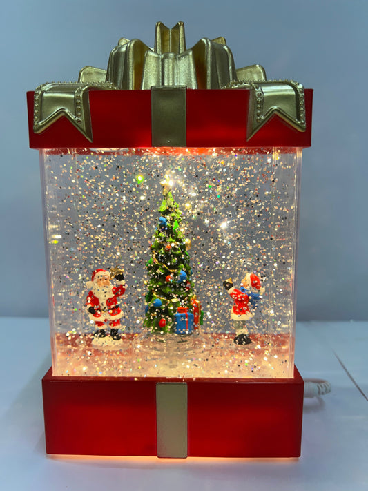 CHRISTMAS GIFT WITH ROTATING TREE
