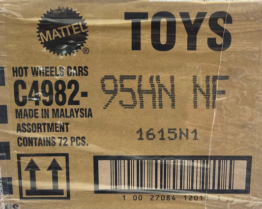 Hot Wheels 2025 Factory-Sealed Case N (95HN NF) – 72 Die-Cast Cars by Mattel (Brand New Box)