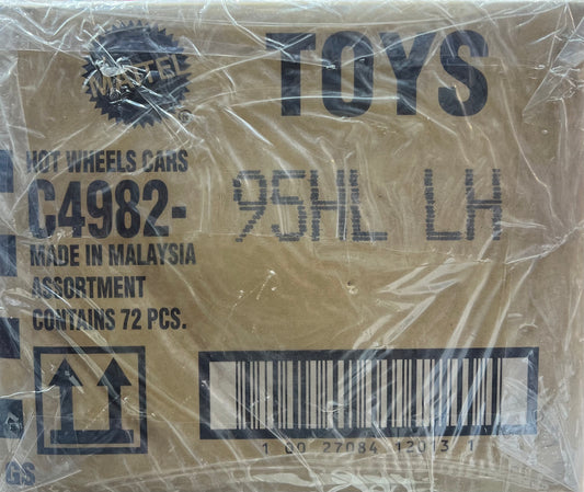 Hot Wheels 2025 Factory-Sealed Case L  (95HL LH) – 72 Die-Cast Cars by Mattel (Brand New Box)