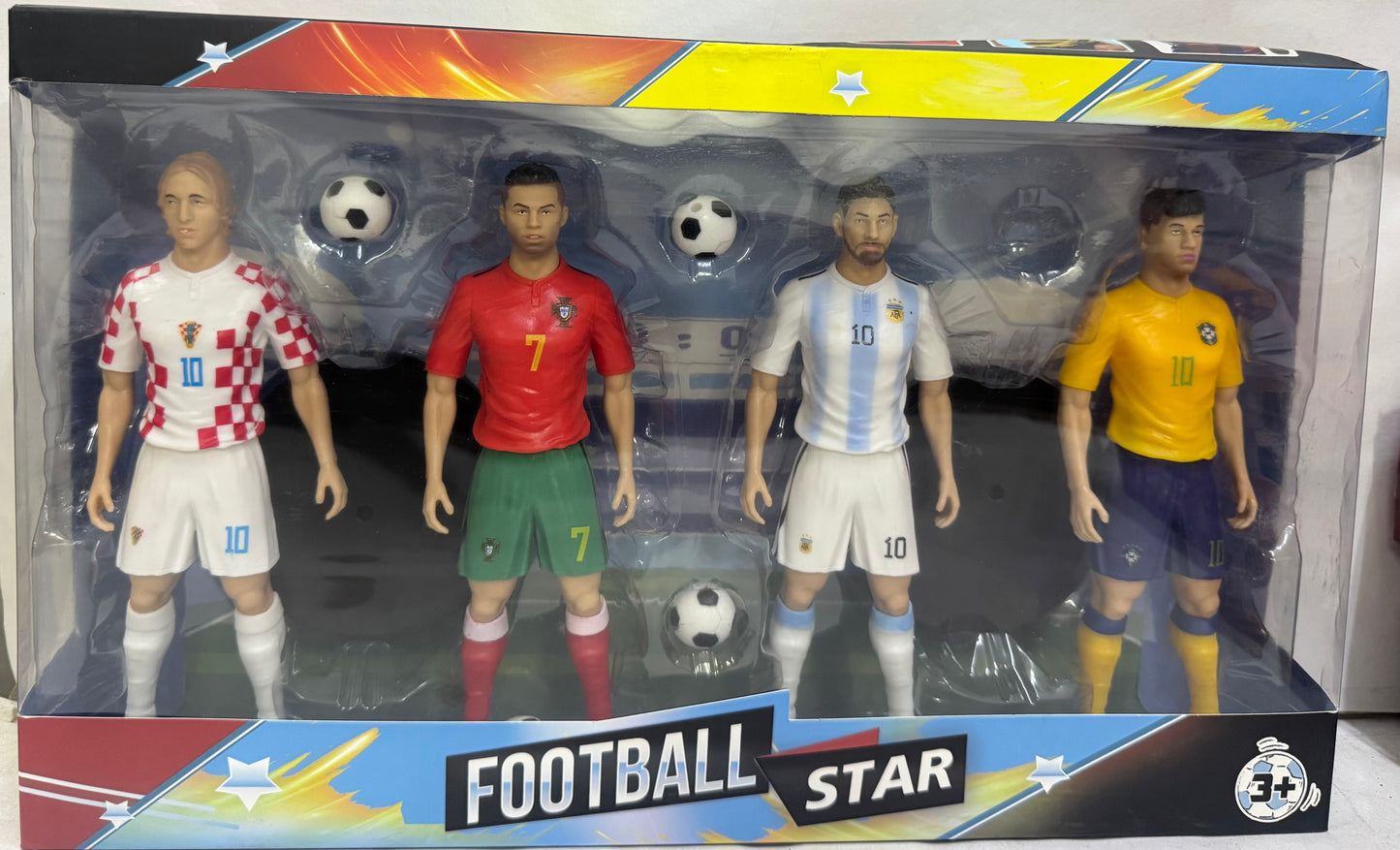Football Star 4-Piece Action Figure Set – International Football Player Collectibles with Ball Accessories - type 1