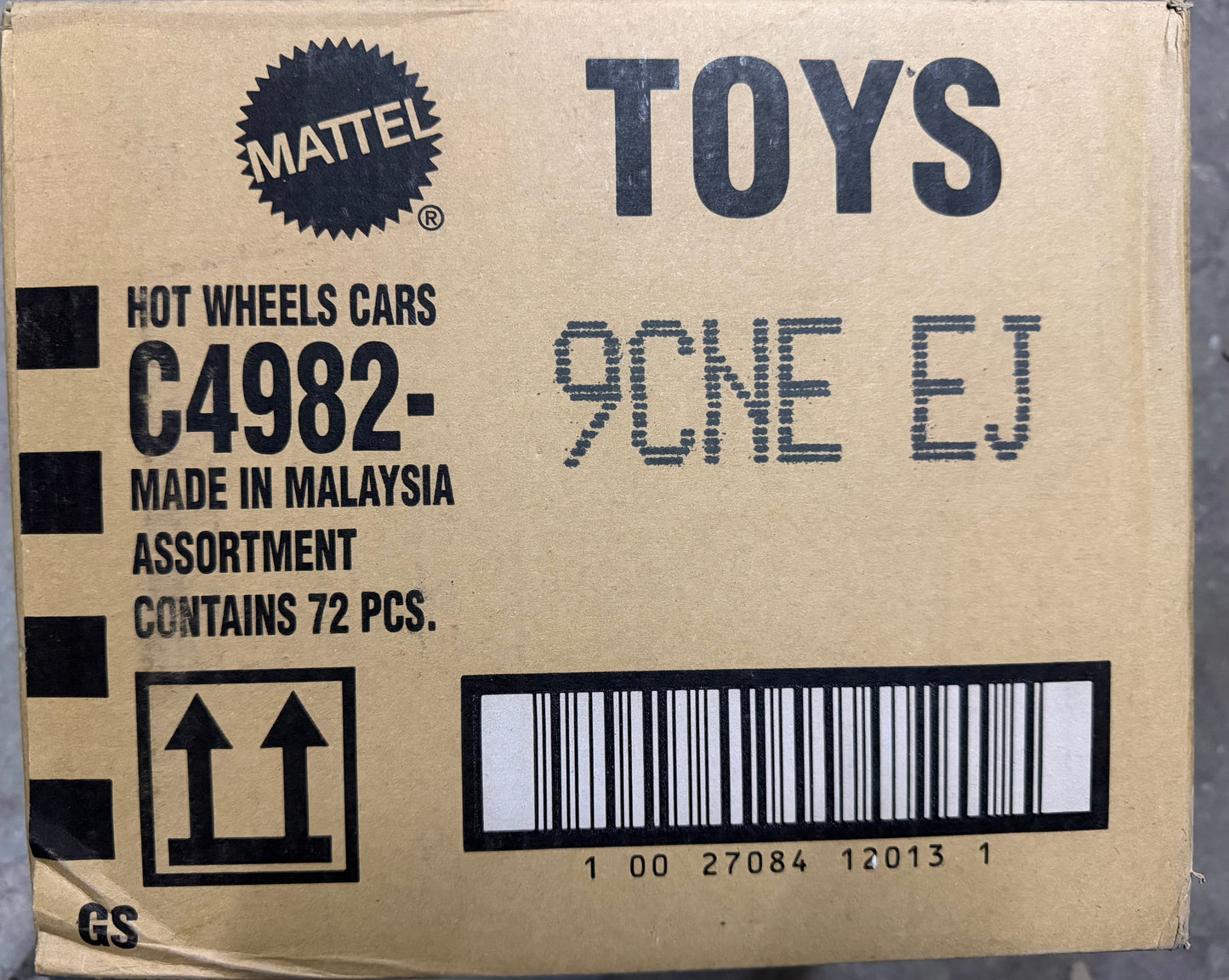Hot Wheels  Factory-Sealed Case E (9CNE EJ) – 72 Die-Cast Cars by Mattel (Brand New Box)