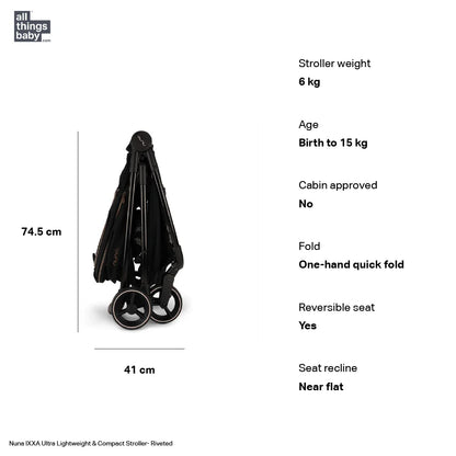 Nuna IXXA Riveted Ultra lightweight & Compact Stroller