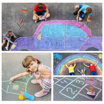 Jar Melo Jumbo Sidewalk Chalk - 24 Colors Kit with 2 Holder