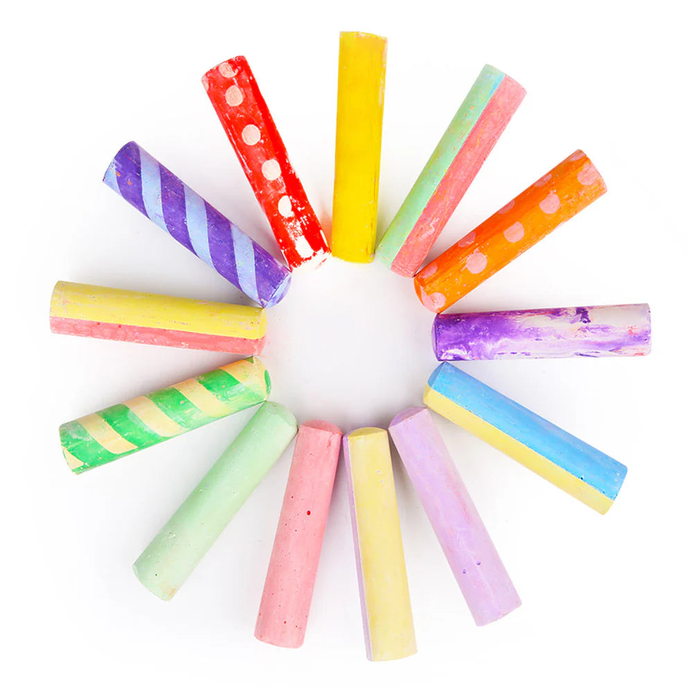 Jar Melo Jumbo Sidewalk Chalk - 24 Colors Kit with 2 Holder