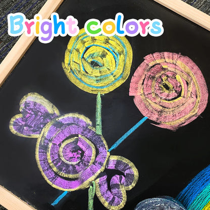 Jar Melo Jumbo Sidewalk Chalk - 24 Colors Kit with 2 Holder