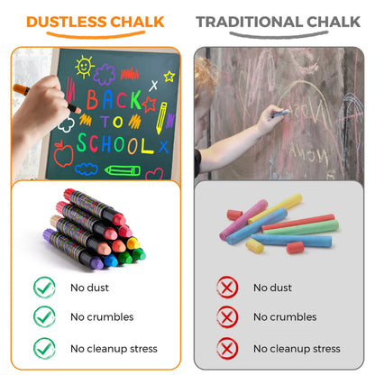 Jarmelo Smooth Time Dustless Chalk - 12 Colors