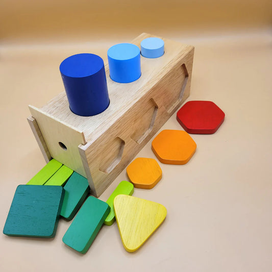 4 learning companion box| Wooden shape sorting toy for kids - Made in Thailand
