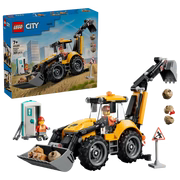 LEGO City 60480 Yellow Backhoe Loader – 301 Pieces Construction Vehicle Set