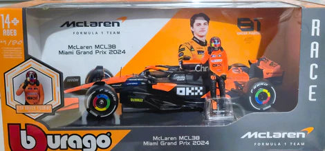 1/24 BURAGO MCLAREN MCL38 MIAMI GRAND PRIX 2024