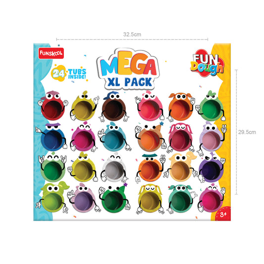 Fundough Mega XL Pack, Play Dough, Art and Craft Set for Kid (PACK OF 6)
