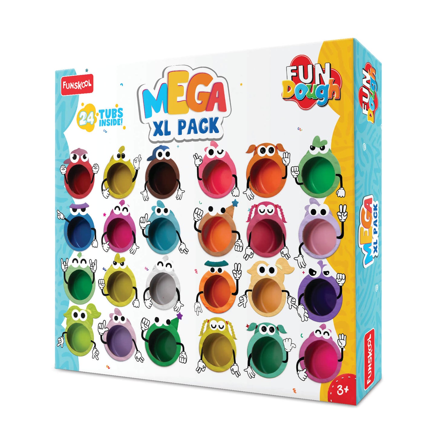 Fundough Mega XL Pack, Play Dough, Art and Craft Set for Kid (PACK OF 6)
