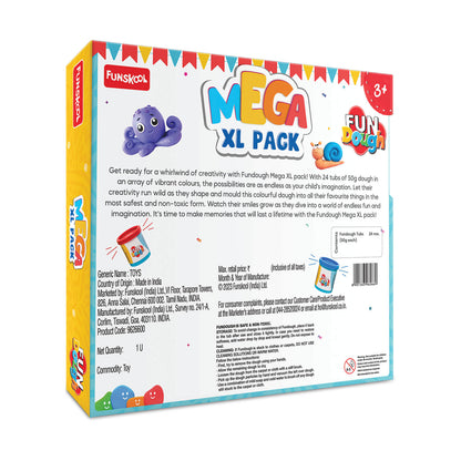 Fundough Mega XL Pack, Play Dough, Art and Craft Set for Kid (PACK OF 6)