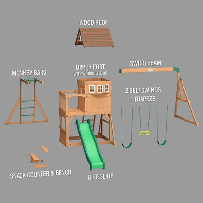 BYD Montpelier Swing Set, Outdoor Swing Set for Kids, Outdoor Playset for Toddler