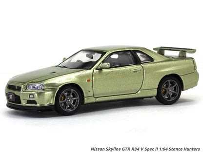 Motorhelix Nissan GT-R R34 Nismo CRS Gunmetal Grey 1:64 Diecast Model Car