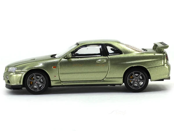 Motorhelix Nissan GT-R R34 Nismo CRS Gunmetal Grey 1:64 Diecast Model Car
