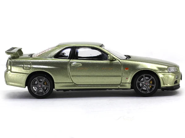 Motorhelix Nissan GT-R R34 Nismo CRS Gunmetal Grey 1:64 Diecast Model Car