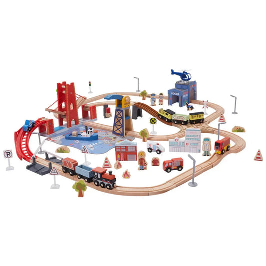 Open Ended 117 Pcs Busy Port City Train Set