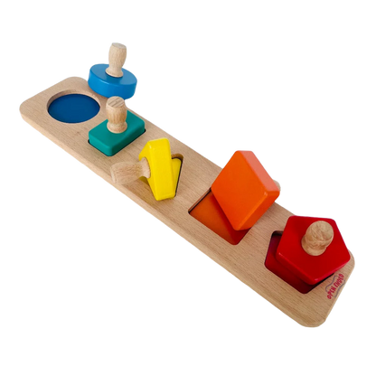 Open Ended Montessori Multi Peg Shape Stacker