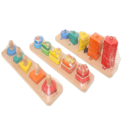 Open Ended Montessori Multi Peg Shape Stacker