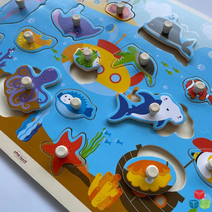 Open Ended Giant Peg Puzzle - Sea Animals