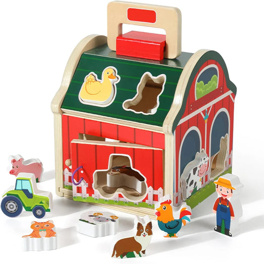 Open Ended My First Barn with Shape Sorter
