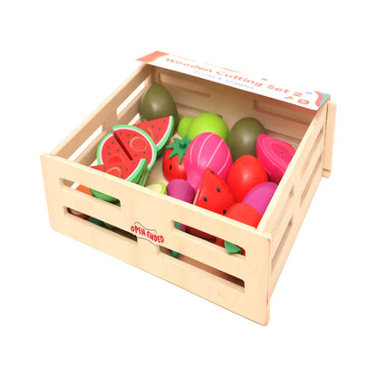 Open Ended Wooden Cutting Set 2- Fruits & Veggies