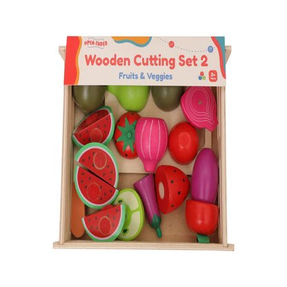 Open Ended Wooden Cutting Set 2- Fruits & Veggies