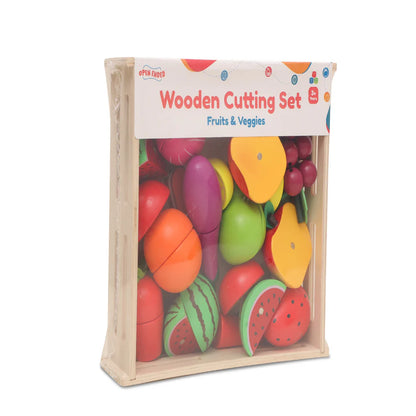 Open Ended Wooden Cutting Set - Fruits & Veggies