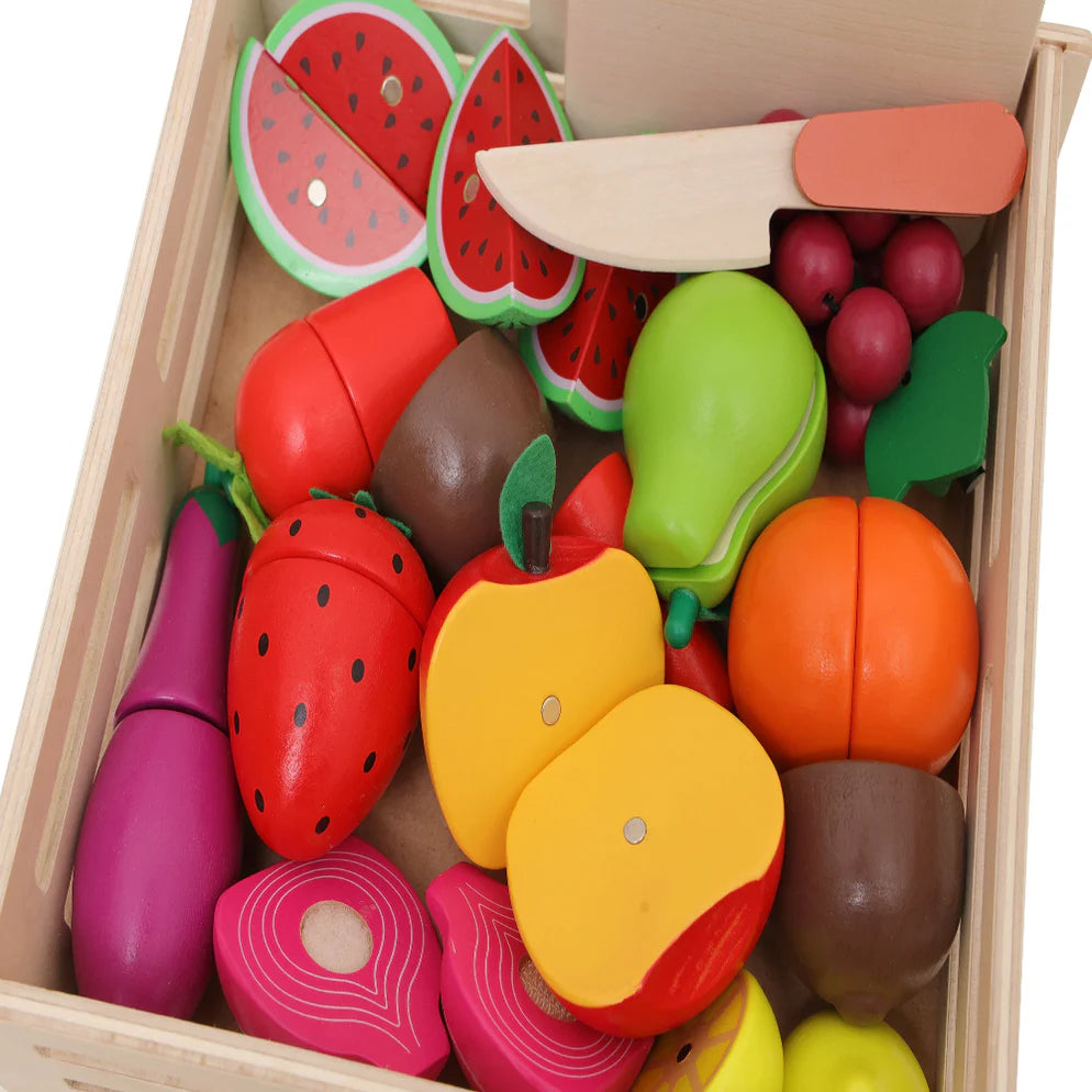 Open Ended Wooden Cutting Set - Fruits & Veggies
