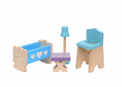 Open Ended Wooden Doll House - Grand Mansion (28 pcs furniture included)