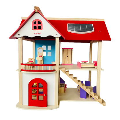 Open Ended Wooden Dollhouse - Redwood Cottage