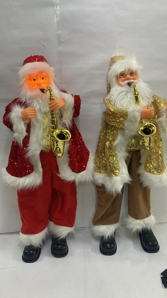 Luxury Musical Santa With Movement in Sparkling Sequin Outfit - 3 feet (any of the 1 color will be dispatched)