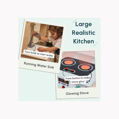Curious Cub Kitchen Set with Running Water Sink