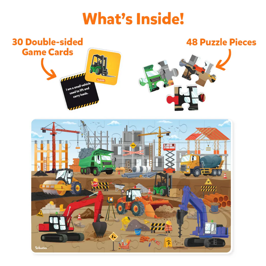 SKILLMATICS Piece & Play: Construction Site | Floor Puzzle & Game (ages 3-7)