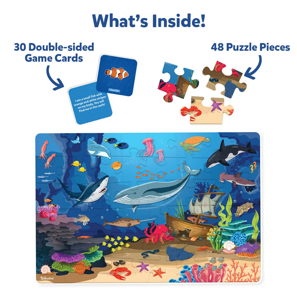SKILLMATICS Piece & Play: Underwater Animals | Floor Puzzle & Game (ages 3-7)