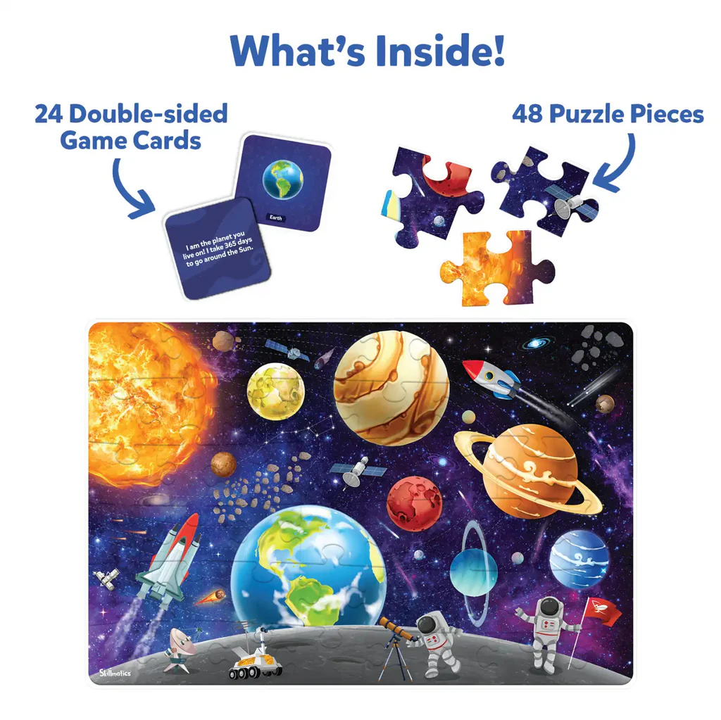 SKILLMATICS Piece & Play: Up In Space | Floor Puzzle & Game (ages 3-7)