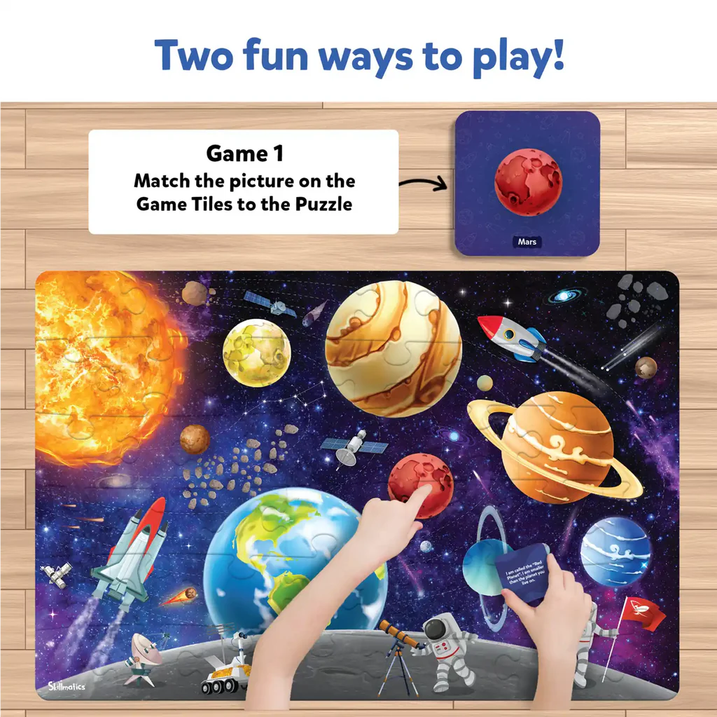 SKILLMATICS Piece & Play: Up In Space | Floor Puzzle & Game (ages 3-7)