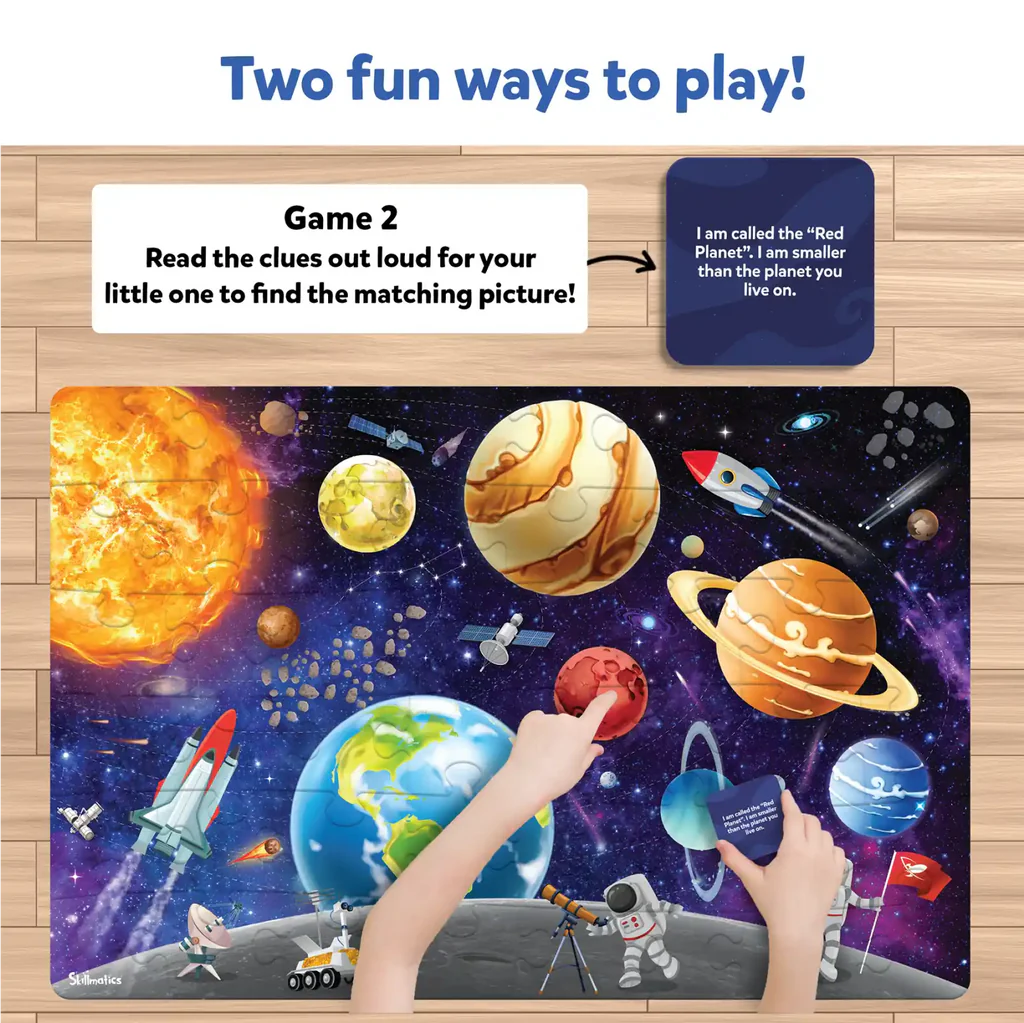 SKILLMATICS Piece & Play: Up In Space | Floor Puzzle & Game (ages 3-7)