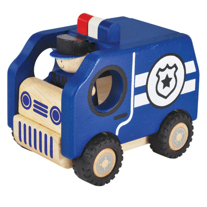 Wooden Public Vehicles set of 4 (Fire Engine, Ambulance, Police Car, School Bus)
