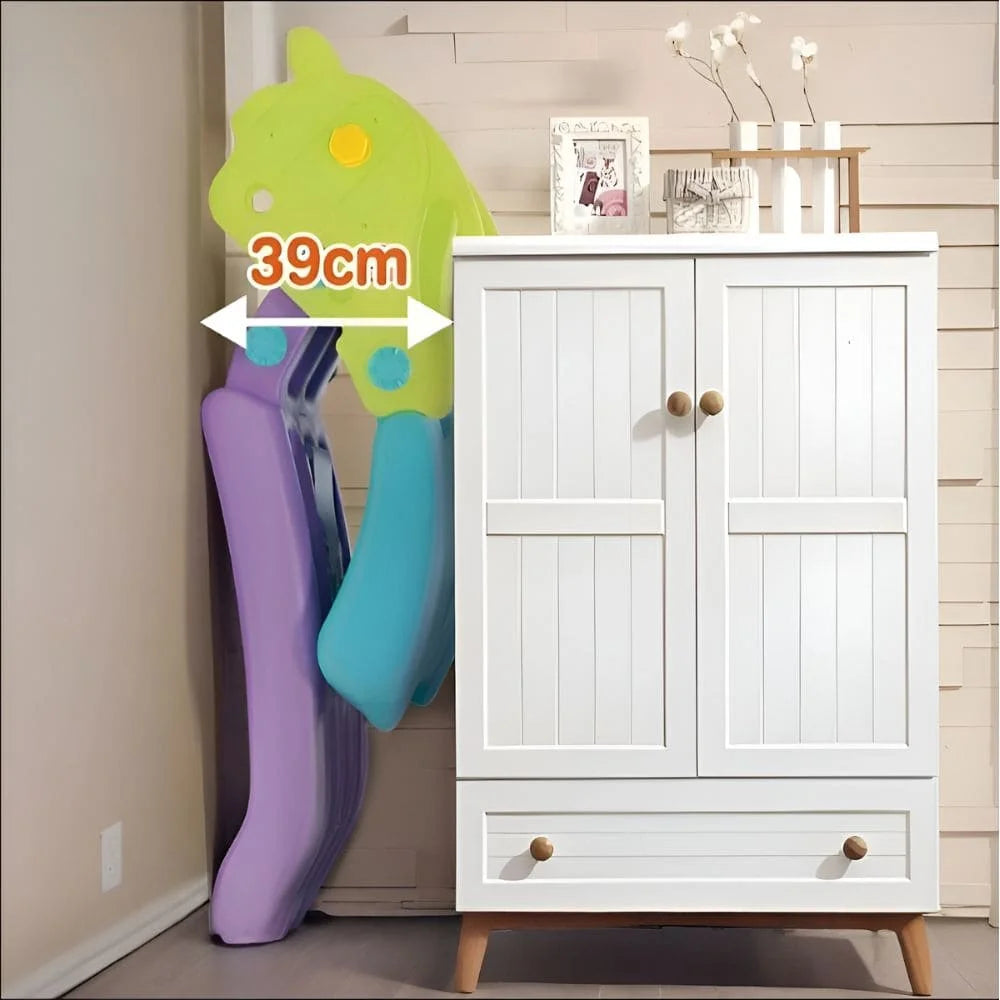 YAYA Purple Climbing Slide – Foldable Indoor Slide with Double Safety Belt, Non-Slip Pads and Basketball Hoop for Kids