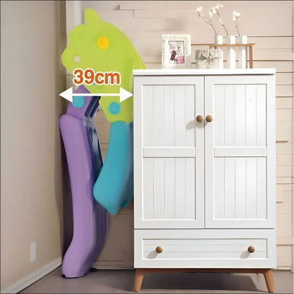 YAYA Purple Climbing Slide – Foldable Indoor Slide with Double Safety Belt, Non-Slip Pads and Basketball Hoop for Kids