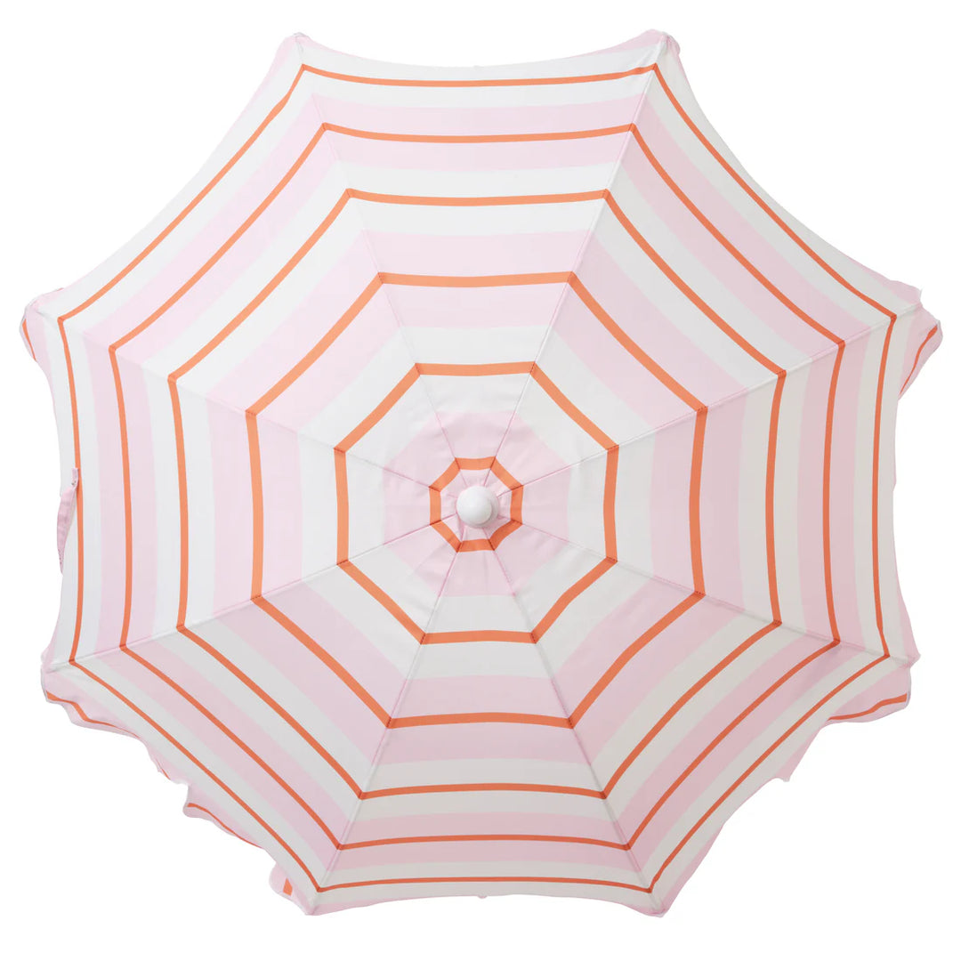 Beach Umbrella Summer Stripe Strawberry Sorbet