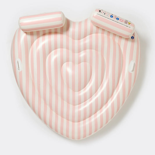 Pool Float Lie On Twin Pink Heart